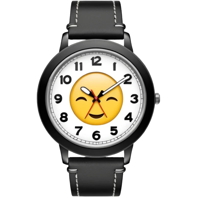 jolie montre à aiguilles, vintage, de couleur blanche, bracelet blanc en cuir emoji