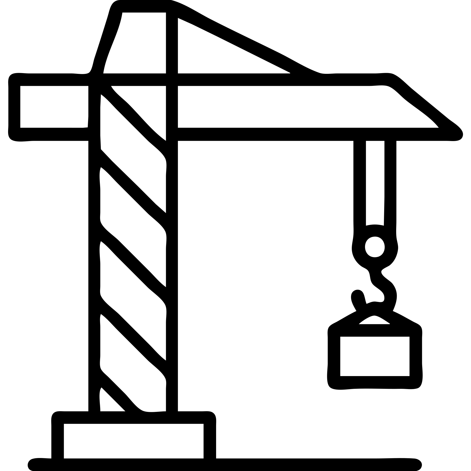 black outlined icon of grue de construction emoji