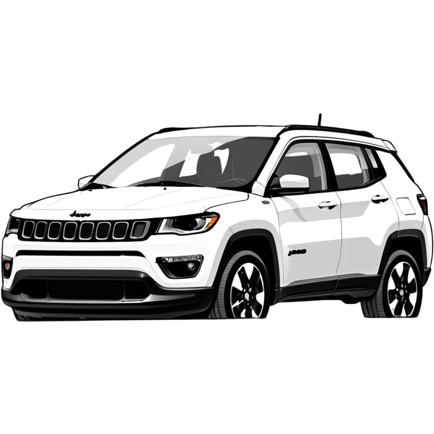 White and black jeep compass emoji
