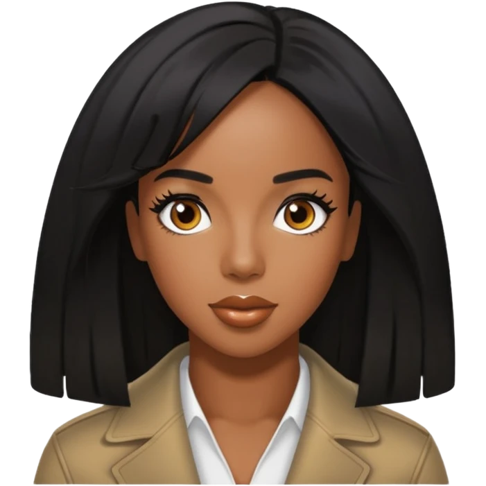 Kelly Rowland from Destiny's Child with black hair emoji