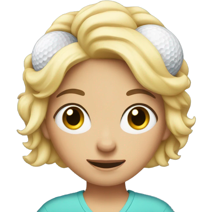 Jill from Jack and Jill with four golf balls around her head emoji