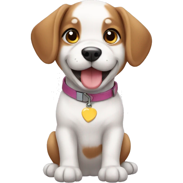 A cute puppy saying hi emoji