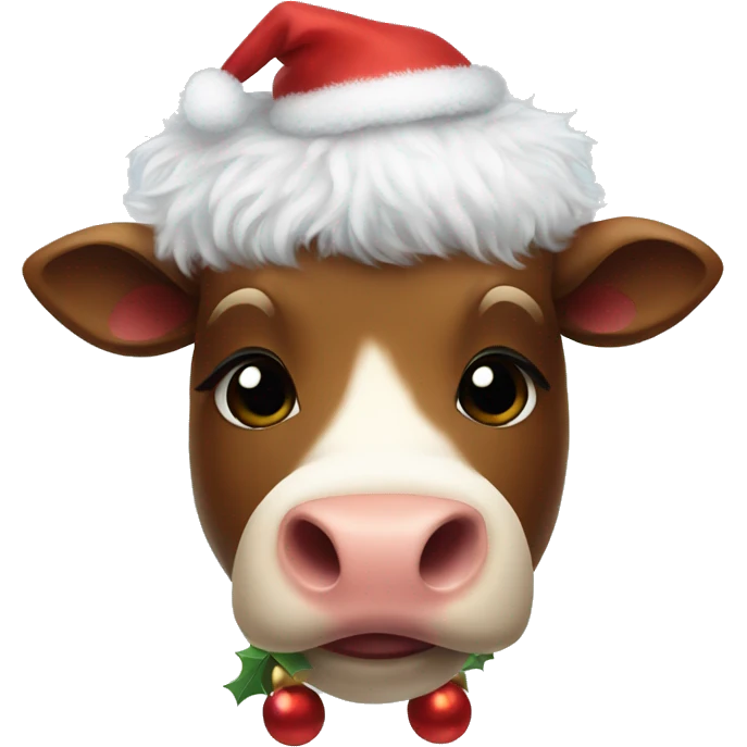 christmas fluffy cow emoji