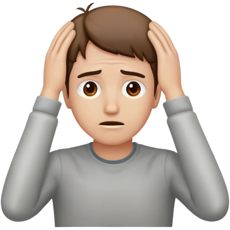 stressed with both hands on their head  emoji