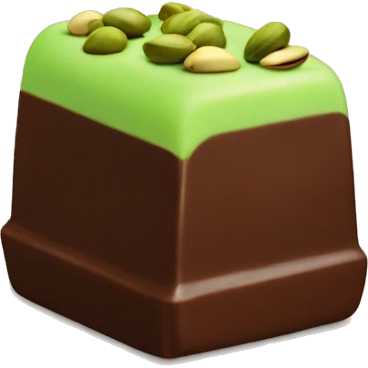A bar of Dubai chocolate filled with Green pistachio cream emoji