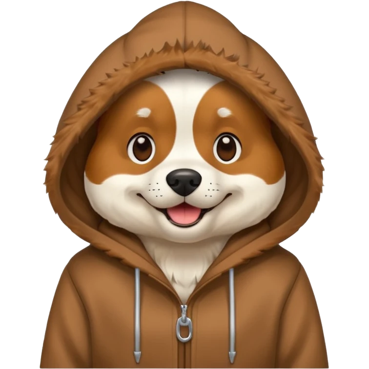 Dog wearing a hoodie emoji