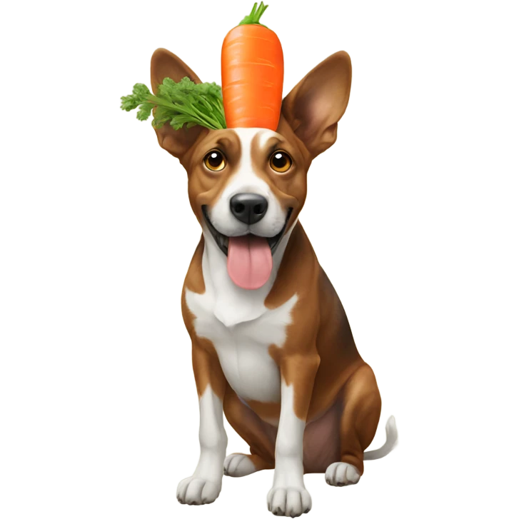 Dog With Carrot on his head emoji
