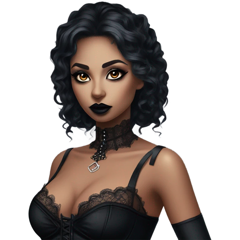 Hyper Realistic Goth victoria secret model emoji