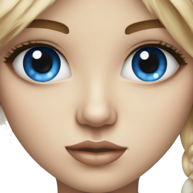 blue eyed girl, with designer painting  emoji