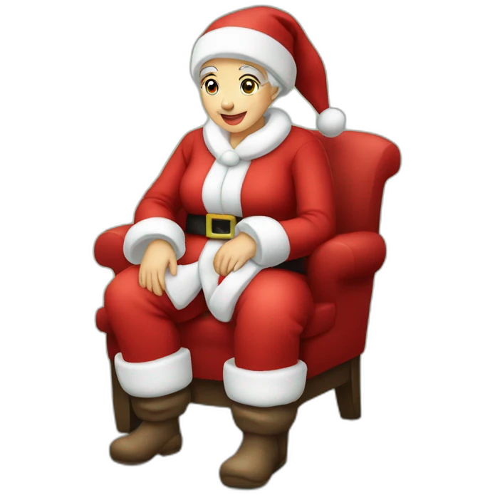 mrs santa claus sitting on puf emoji