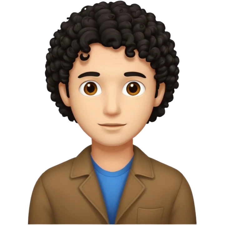 Zumbi com cabelo cacheado preto masculino  emoji