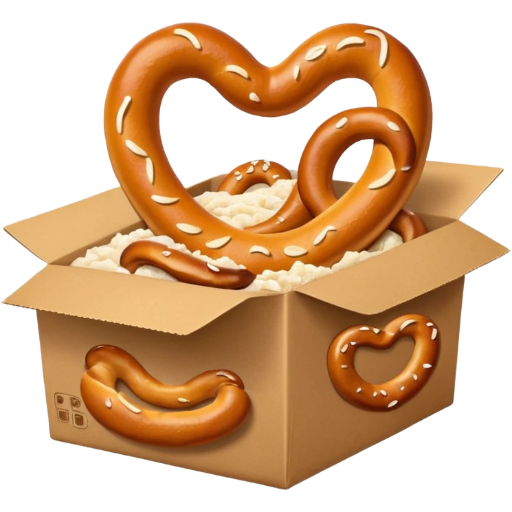 Pretzel on food paper box emoji