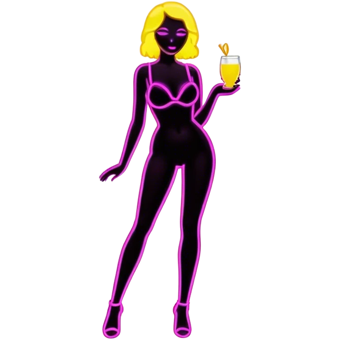 Sexy silhouette neon signemoji
 emoji