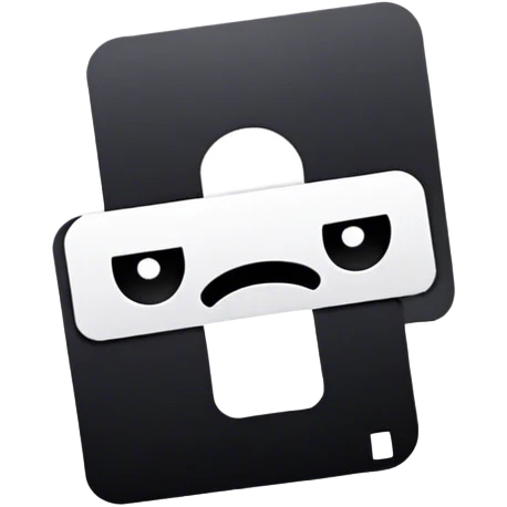 Black card with white letters spelling sarcasm emoji