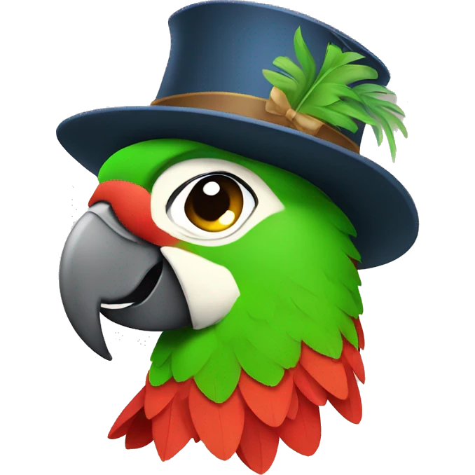 a parrot with a hat emoji