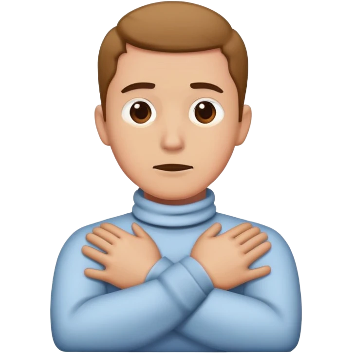 Man crossing arms around his neck choking  emoji