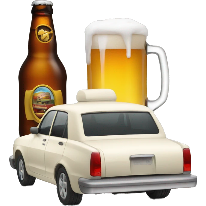 Beer and a car emoji
