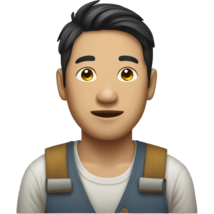 cotton worker asian man emoji