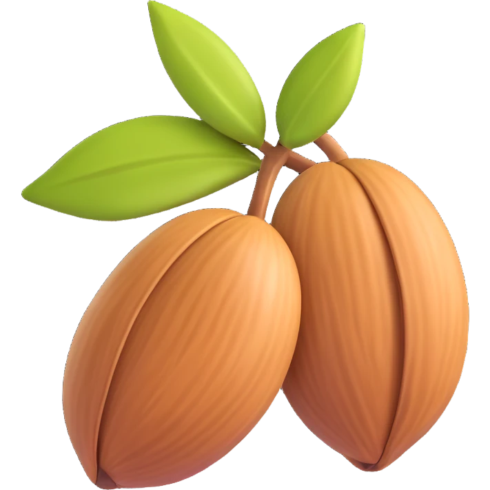 realistic single almond emoji