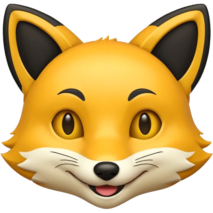 emoji hewan rubah berwarna kuning hitam emoji