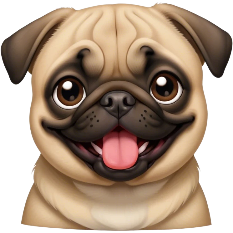 Cute pug with tongue slightly stuck out emoji