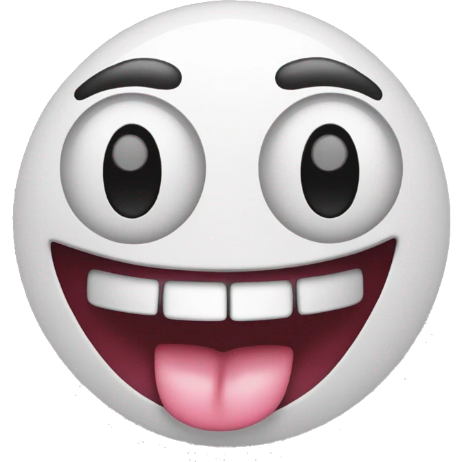 freaky emoji with tongue out and one eye winking and is really excited to see me and is freaky emoji