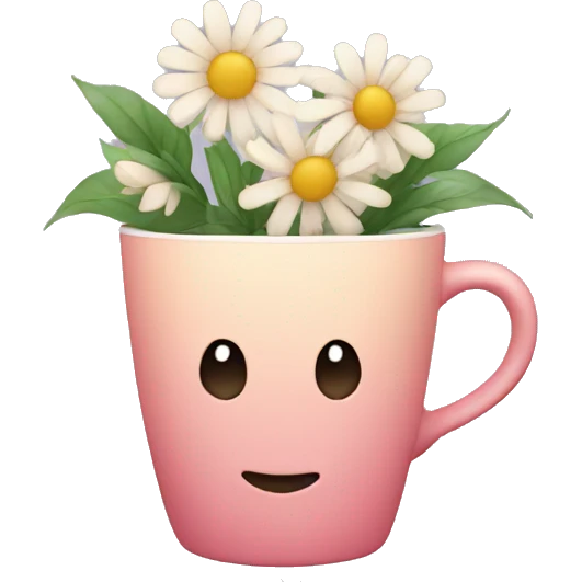 Cup with flowers  emoji
