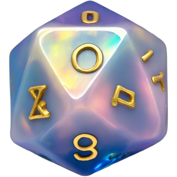 opal crystal gemstone d20 dice gold emoji