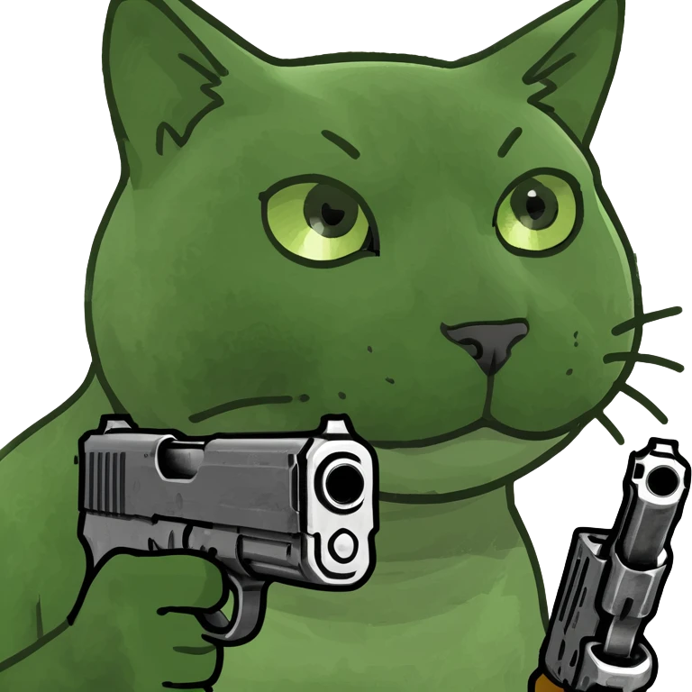 Kitty with a gun  emoji