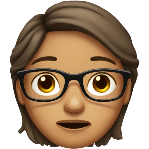crying brown hair girl with glasses  emoji