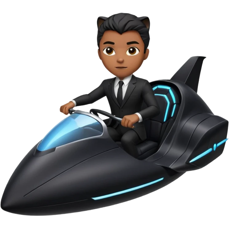 black panther driving glider emoji