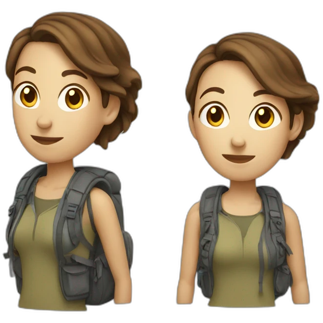 famale Backpackers with Brown hair emoji