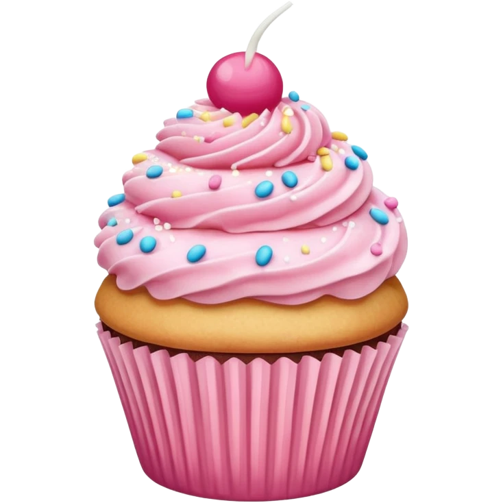 Cupcake with pink icing emoji