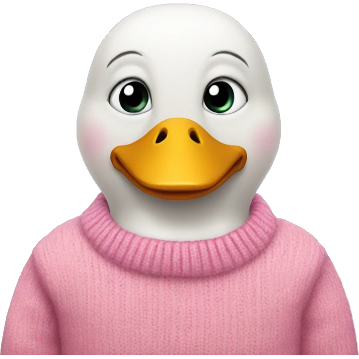 Duck wearing pink sweater emoji