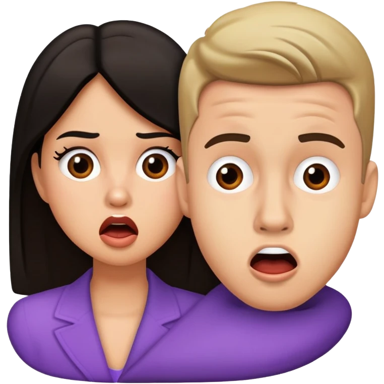 selena and justin shocked emoji