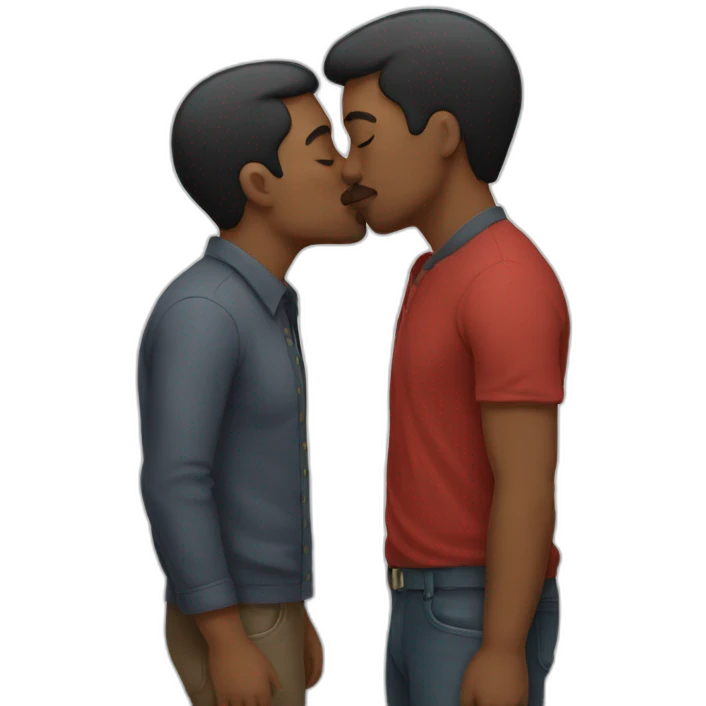 Gay men kissing emoji
