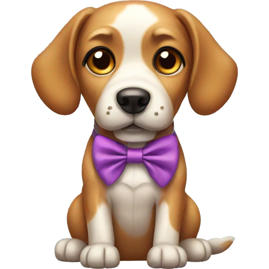 Dog wearing bow  emoji