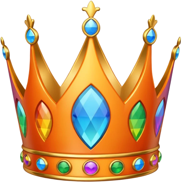 orange 3d crown with rainbow inlay emoji
