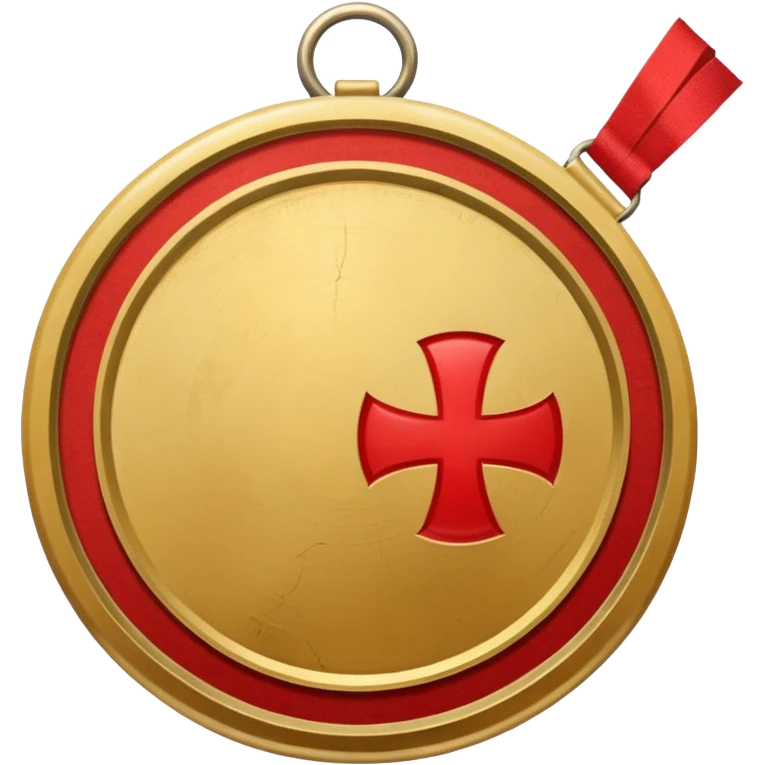 gold medal with bandage and ONLY ONE magnifier engraved on the center emoji