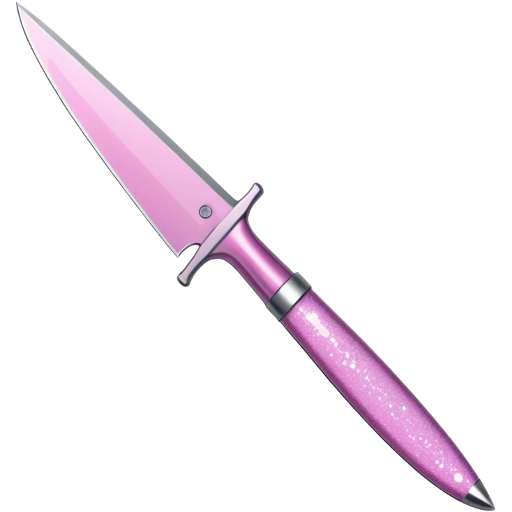 Pink ombré knife with glitter emoji