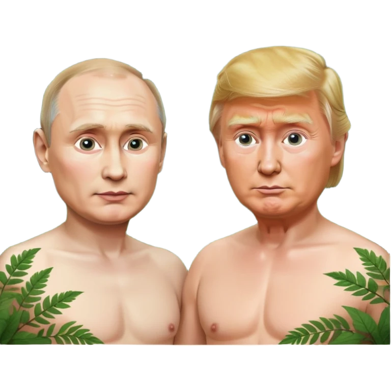 Трамп и Путин голые в лесу  emoji