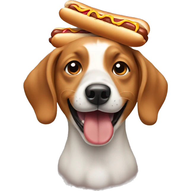 A dog eats hot dogs  emoji