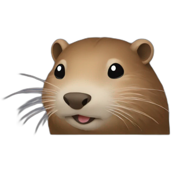Nutria head in love emoji