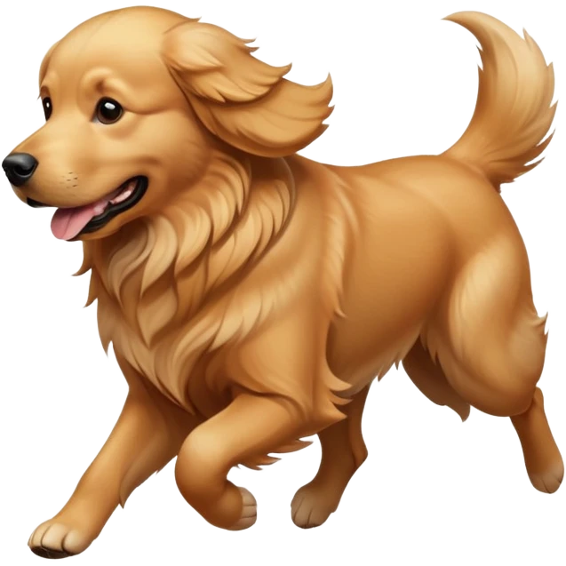 Golden retriever dog running at full speed emoji