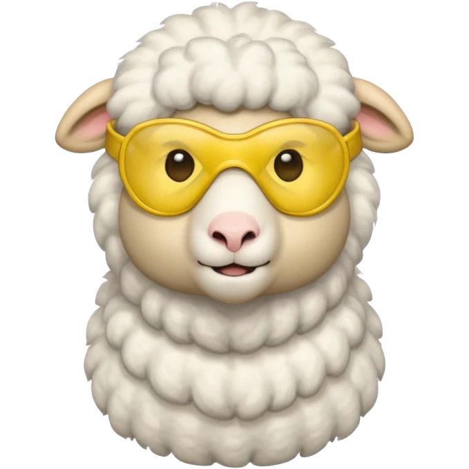 a sheep with yellow mask and wearing shirt emoji