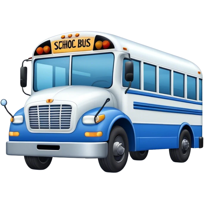Blue and white school bus emoji