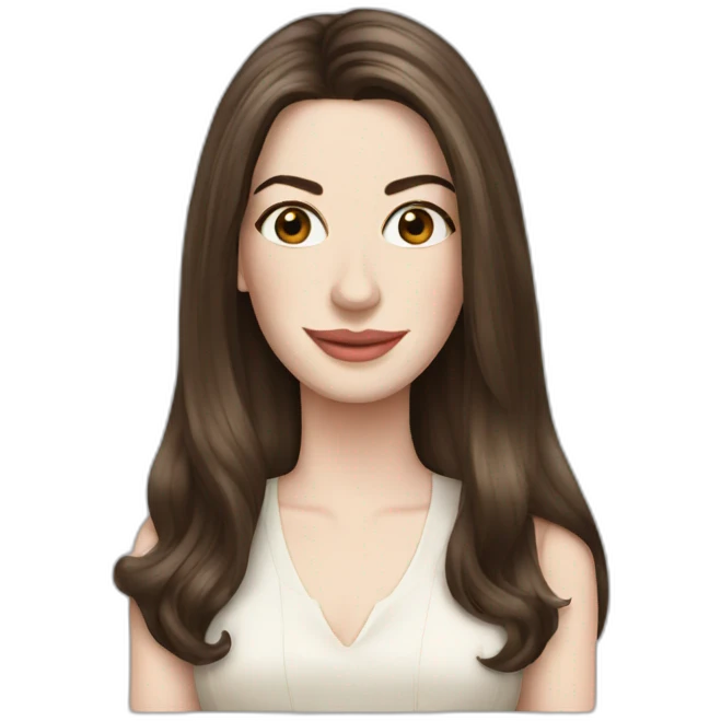 Anne Hathaway with long hair emoji