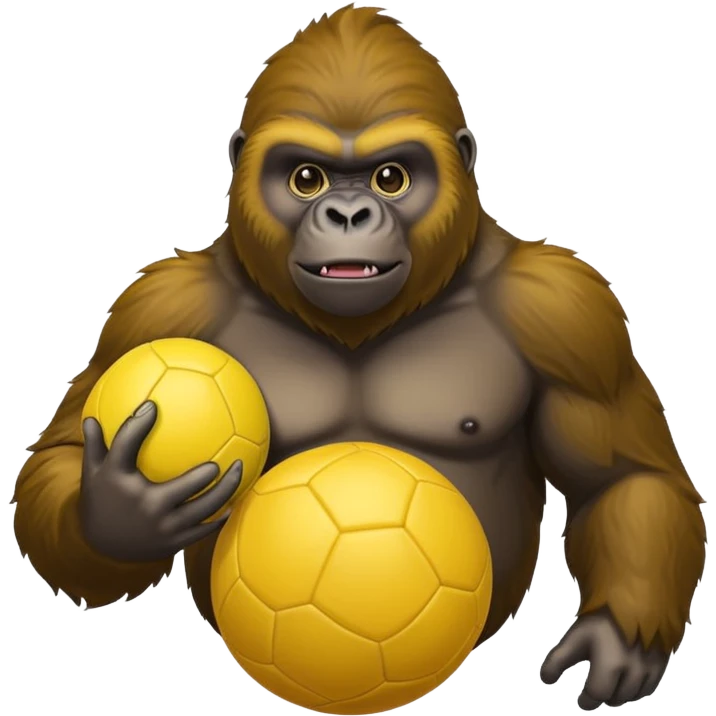 Gorilla with yellow kickball emoji
