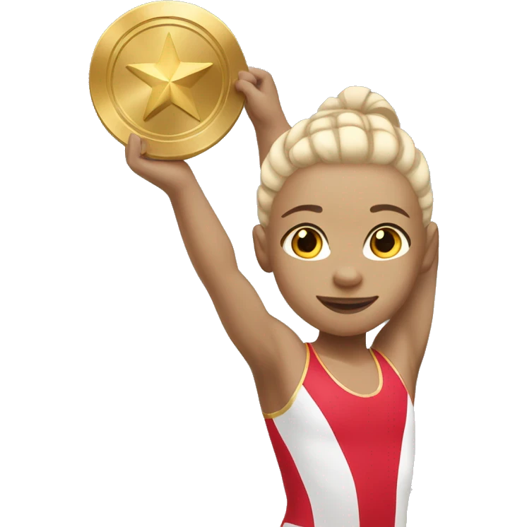 Gymnast with golden medal with a light skin tone emoji