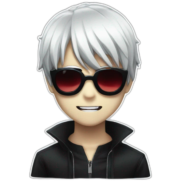 Ghoul ken kaneki from tokyo ghoul with black sunglasses emoji